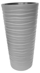 Okrogli stebrasti cvetlični lonec (Zunanje dimenzije (Ø x V): 30 x 52 cm, Plastika)