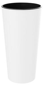 Okrogli stebrasti cvetlični lonec Aurora (Zunanje dimenzije (Ø x V): 30 x 57 cm, Plastika, Bela)