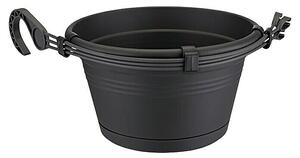 Elho Green Basics Viseči cvetlični lonec (Zunanje dimenzije (Ø x V): 28 x 18 cm, Plastika, Črne barve)