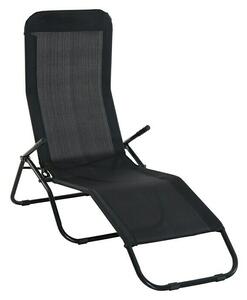 Sunfun Marissa Vrtni ležalnik (Do x Š x V: 165 x 61 x 30 cm, Črne barve, Jeklo, Zložljivo)