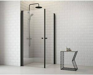 Corniche Kotni tuš Light (90 x 90 x 190 cm, Debelina: 5 mm, Črne barve)