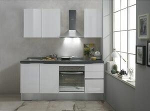 Marinelli Cucine Predsestavljena kuhinja Giulia (Širina: 195 cm, Bele barve, Z električnimi napravami, Videz delovne plošče: Marmorni videz, Splakoval