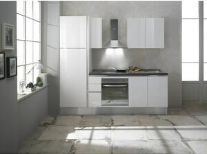 Marinelli Cucine Predsestavljena kuhinja Giulia (Širina: 245 cm, Bele barve, Z električnimi napravami, Videz delovne plošče: Marmorni videz, Spüle des