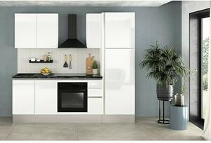 Marinelli Cucine Predsestavljena kuhinja Gianna Marmor (Širina: 245 cm, Bele barve, Anschlag desno, Z električnimi napravami)