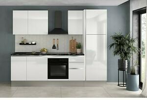 Marinelli Cucine Predsestavljena kuhinja Gianna Marmor (Širina: 275 cm, Bele barve, Lastnosti zasnove: Anschlag desno, Z električnimi napravami)
