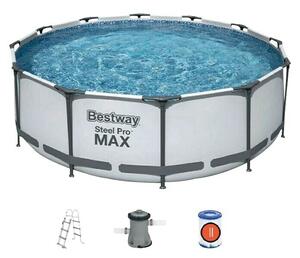 Bestway Bazen s kovinskim ogrodjem Steel Pro Max (Ø x V: 366 x 100 cm, 9.150 l)