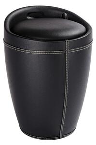 Črn koš za perilo in stolček v enem Wenko Linen Look, 20 l