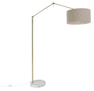 Stoječa svetilka zlata z bouclé senčilom taupe 50 cm nastavljive - Editor