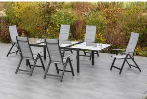 Gardenson Raztegljiva Vrtna Miza Ambia, Aluminij, Steklo, 150-220x90
