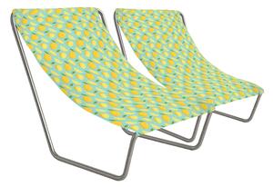 Set 2 zložljivih plažnih ležalnikov SAND LEMON