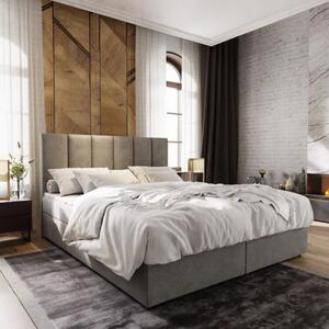 Oblazinjena postelja boxspring MERALIS 180x200 cm siva Vzmetnica: Vzmetnica Bonell