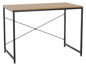 KONDELA Pisalna miza, hrast/črna, 100x60 cm, MELLORA