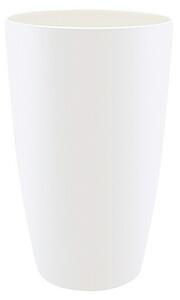 Elho Brussels Diamond Okrogli lonec visok (Zunanje dimenzije (Ø x V): 27 x 44 cm, Bele barve, Plastika, Sijaj)