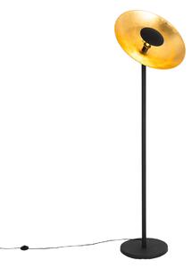 Industrijska stoječa svetilka črna z zlatim notranjim delom 60 cm - Magnax