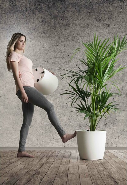 Gardenico Cvetlični lonec Ella Twist 'n' Roll belebarve, 40 cm, 40 cm